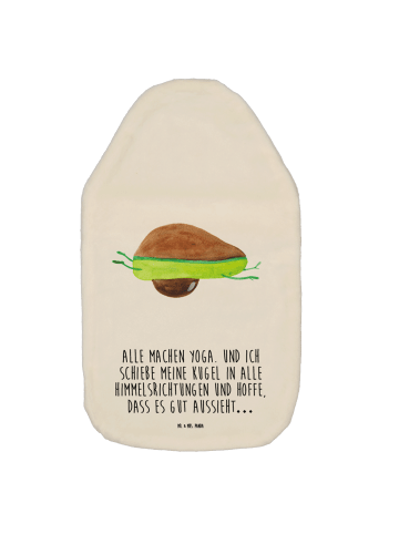 Mr. & Mrs. Panda Wärmflasche Avocado Yoga mit Spruch in Weiß