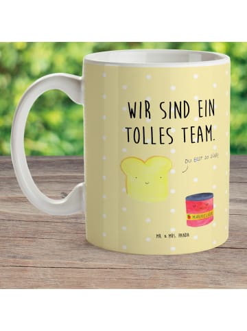 Mr. & Mrs. Panda Tasse Toast Marmelade mit Spruch in Gelb Pastell