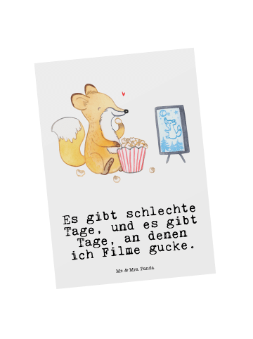 Mr. & Mrs. Panda Grußkarte Fuchs Filme gucken mit Spruch in Weiß