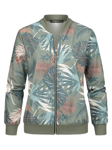 Cloud5ive Cloud5ive Cloud5ive Damen Blouson Bomberjacke mit Tropical Print in military green