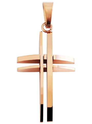 Adeliás Unisex Anhänger – Kreuz Kreuzanhänger aus Edelstahl in gold
