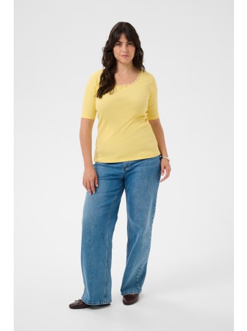 KAFFE curve T-Shirt kurzarm KCbritt Tight fit in Mellow Yellow