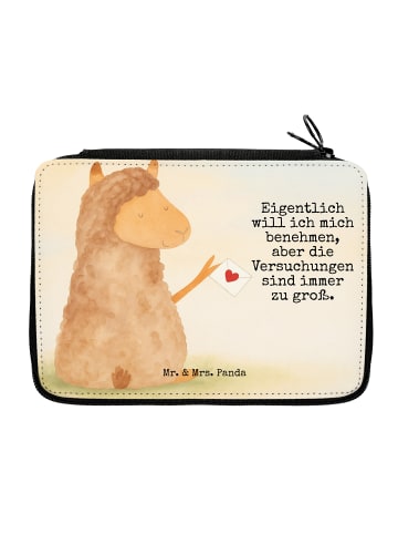 Mr. & Mrs. Panda Federmappe Alpaka Fahne Design mit Spruch in Weiß