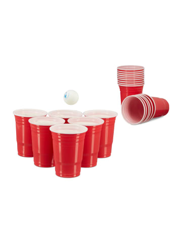 relaxdays 100x Beer Pong Becher in Rot