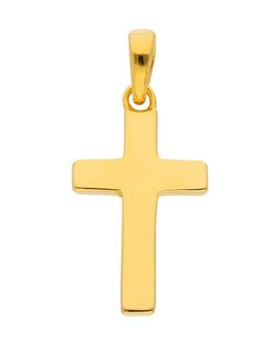 Adeliás 925 Silber Kreuz Anhänger in vergoldet