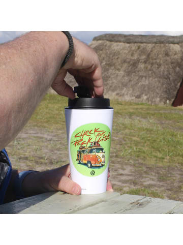 Geda Labels Coffee to go Becher VW Check your Packlist 400ml in Weiß - 400ml