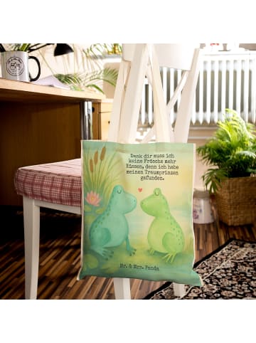 Mr. & Mrs. Panda Tote Bag Frosch Liebe Design mit Spruch in Weiß