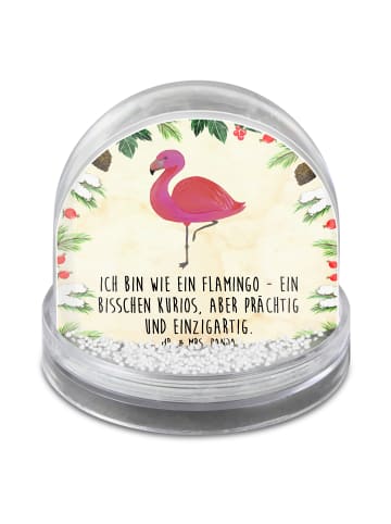 Mr. & Mrs. Panda Schneekugel Weihnachten Flamingo Classic mit Sp... in Naturpapier