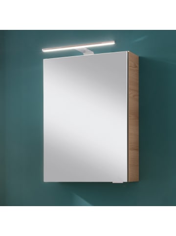 Fackelmann LED-Spiegelschrank SBC in hellbraun-40(B)x68(H)x15,3(T)cm