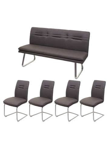 MCW Esszimmer-Set H70, Grau-braun 160cm