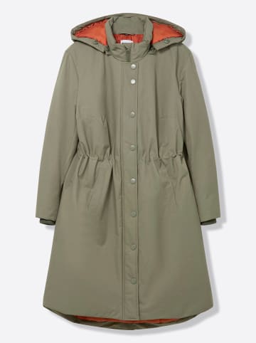 sheego Funktionsmantel in khaki-rostrot