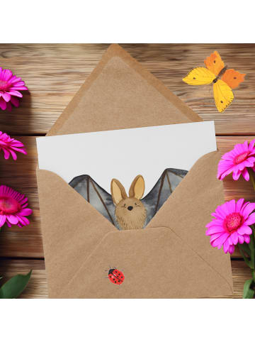 Mr. & Mrs. Panda Grußkarte Fledermaus Flügel ohne Spruch in Weiß