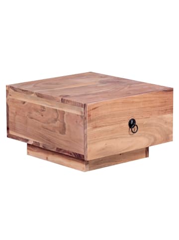 FineBuy Nachttisch in Braun / Akazie / 40x40x25