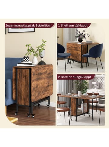 HOMCOM Esstisch-130L x 80B x 74H cm-Rustikal-Braun