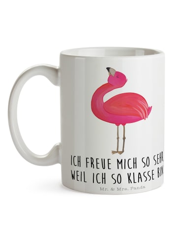 Mr. & Mrs. Panda Kaffeetasse Flamingo Stolz mit Spruch in Weiß