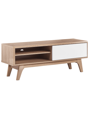 Beliani TV-Möbel BUFFALO in Braun/Weiß - (W) 117 x (H) 44 x (L) 35 cm