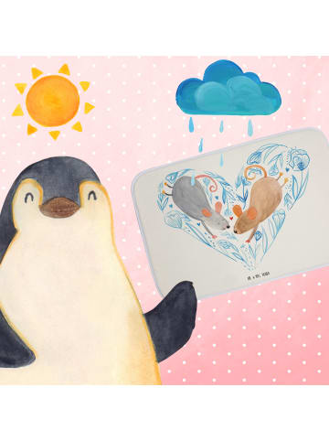 Mr. & Mrs. Panda duschmatte Mäuse Herz ohne Spruch in Weiß