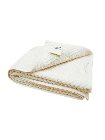 Framsohn 2er Set: Zwirnfrottier BIO Duschtuch "OCEAN" in Cream -(L) 150 x (B) 75 cm