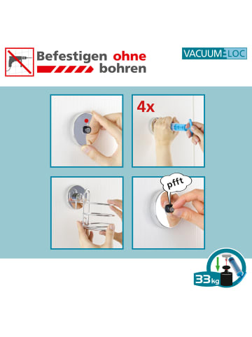 Wenko Vacuum-Loc® Wand Zahnputzbecher Milazzo 2er Set, Vacuum-Loc® Wand Zahnputzbecher Mod. Milazzo 2er Set in Chrom