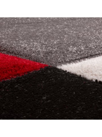 KADIMA DESIGN Teppich Kurzflor Abstrakt Wohnzimmer in Rot