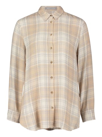 BETTY & CO Longbluse kariert in Camel/Grey