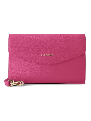 Lazarotti Bologna Leather Clutch Umhängetasche Leder 23 cm in hot pink