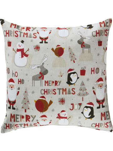 Erwin Müller Baumwollmischung Kissenhülle in grau-rot