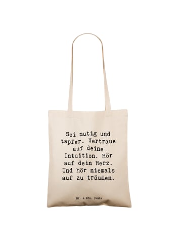 Mr. & Mrs. Panda Shopper Spruch Mutig zu sich selbst stehen mit ... in Creme