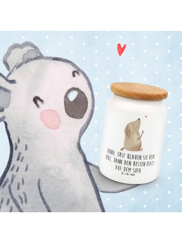 Mr. & Mrs. Panda Teedose Hund Liebe mit Spruch in Weiß