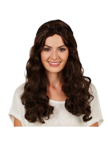 tectake Schöne Mittelalter-Perücke für Damen, braun