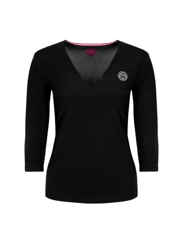 BIDI BADU Ariana Tech V-Neck Longsleeve - pink in schwarz