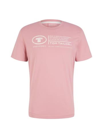 Tom Tailor T-Shirt PRINTED CREWNECK in Rosa