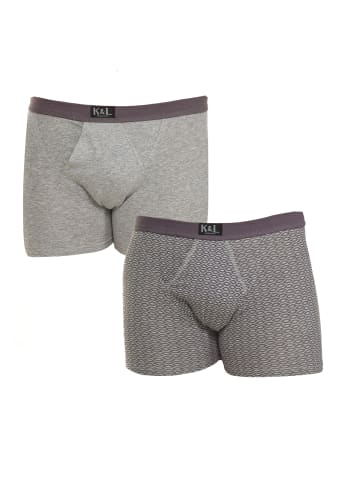Kisses and Love 2er-Set: Boxershorts in Gray