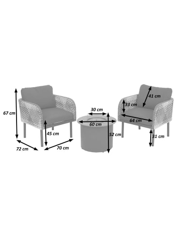 MCW Poly-Rattan Garnitur P80, Creme-beige