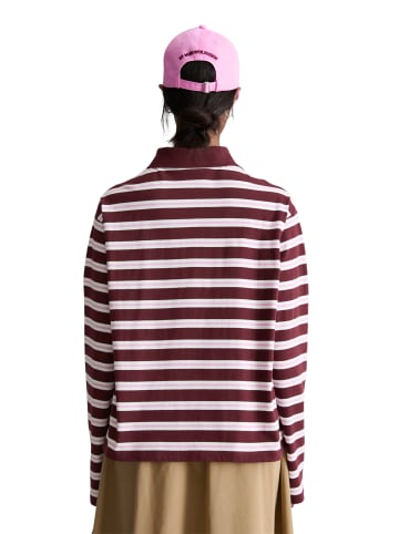 Marc O'Polo DENIM Langarm-Poloshirt relaxed in Dark Red