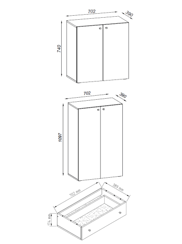 VCM  XXL Schuhschrank Kleiderschrank Schrank Lona 9f A in Buche