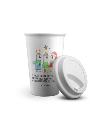 Mr. & Mrs. Panda Kaffeebecher To Go Winterzeit Heilige drei Köni... in Weiß
