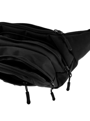 COFI 1453 Gürteltasche 4 Fächern sicherer Reißverschluss Umhängetasche in in Schwarz