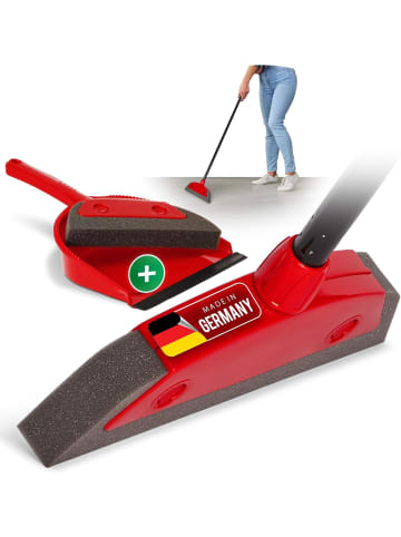 Novaliv Novaliv Schaumstoffbesen mit Stiel zum Stecken & Kehrgarnitur Friseurb in Rot