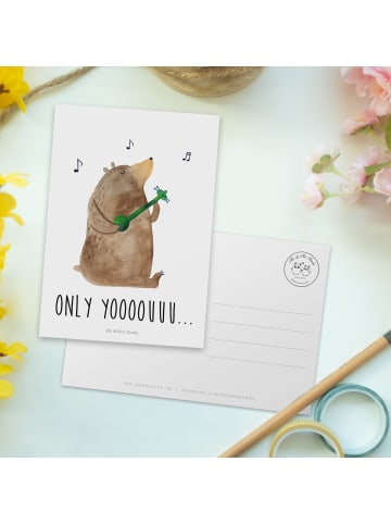 Mr. & Mrs. Panda Grußkarte Bär Gitarre mit Spruch in Weiß