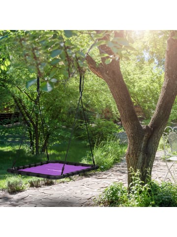 relaxdays Nestschaukel in Lila/ Schwarz - (B)77 x (T)103 cm