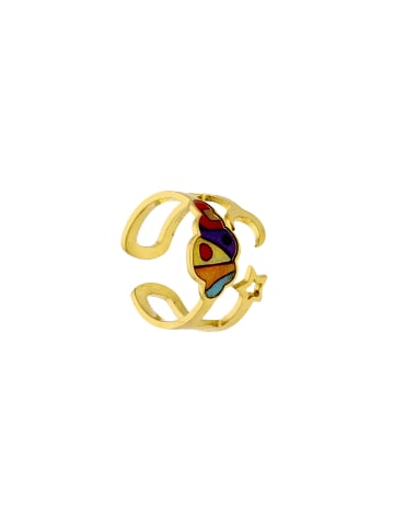 IZIA Women Adjustable Ring in Gold Multicolor