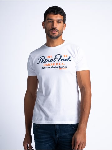 Petrol Industries T-Shirt mit Aufdruck Bonfire in Weiß
