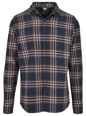 Urban Classics Long Sleeve Shirt in darkblue/rustred