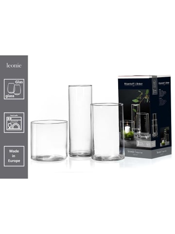 Ritzenhoff & Breker 3er Set Vasen-Set Leonie in transparent