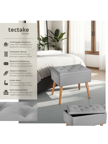tectake Sitzbank Ranya 51 x 37,5 x 45,5 cm, hellgrau