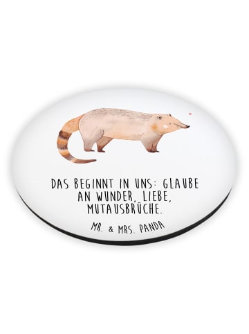 Mr. & Mrs. Panda magnet Nasenbär mit Spruch in Weiß