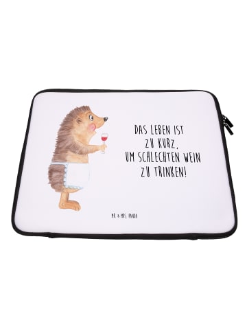 Mr. & Mrs. Panda Notebook Tasche Igel Wein mit Spruch in Weiß