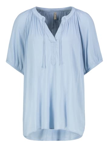 Eight2Nine Leichte Bluse mit V-Ausschnitt und Raffung Detail in Blau