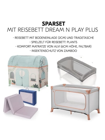 Hauck Reisebett Set Dream N Play Plus inkl. Spielzelt, in grau,orange